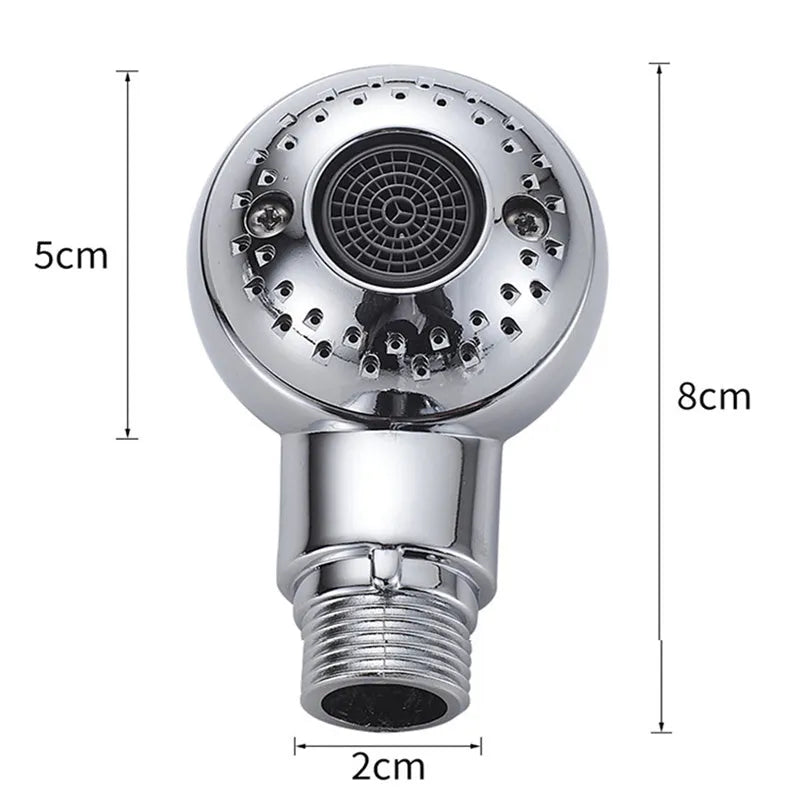 Silver handheld shower head for gentle pet and baby bathing