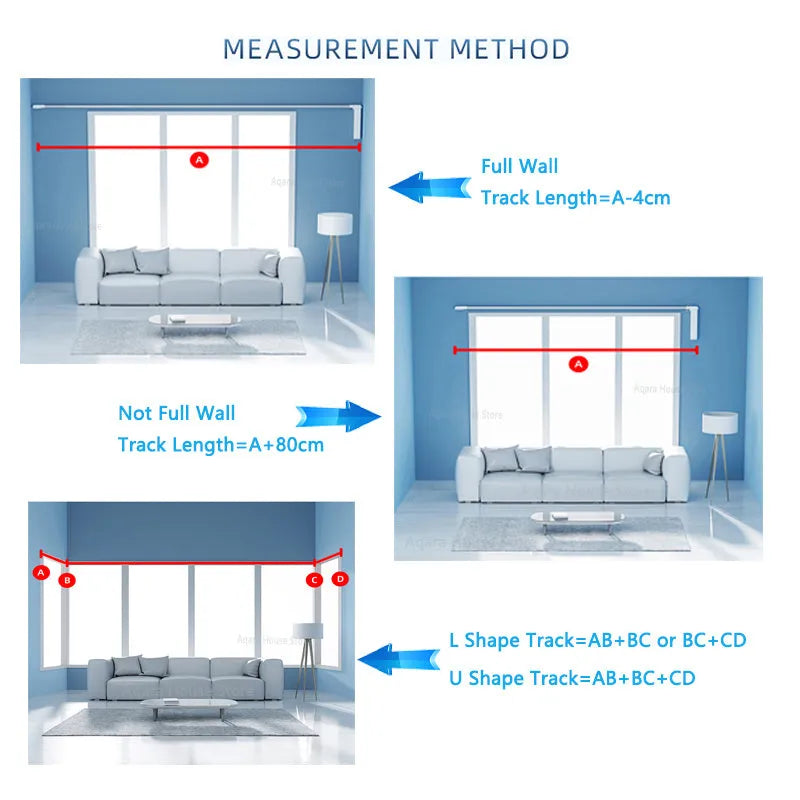 Duya smart electric curtain motor with aluminium track and rechargeable remote control