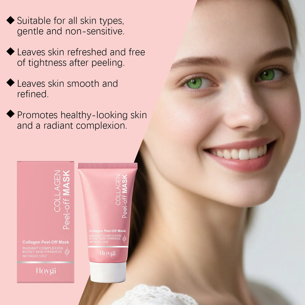 Collagen Tearing Mask 60g pot with dimensions 5.5 by 13.2 cm for facial hydration and nourishment