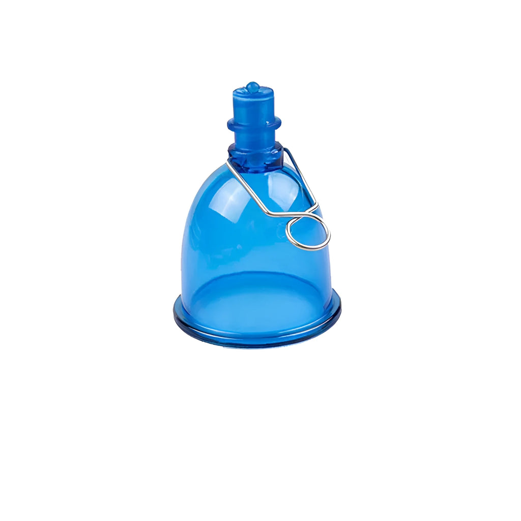 Blue silicone men's adult physical stretch exerciser shown in three sizes S, M, and L.