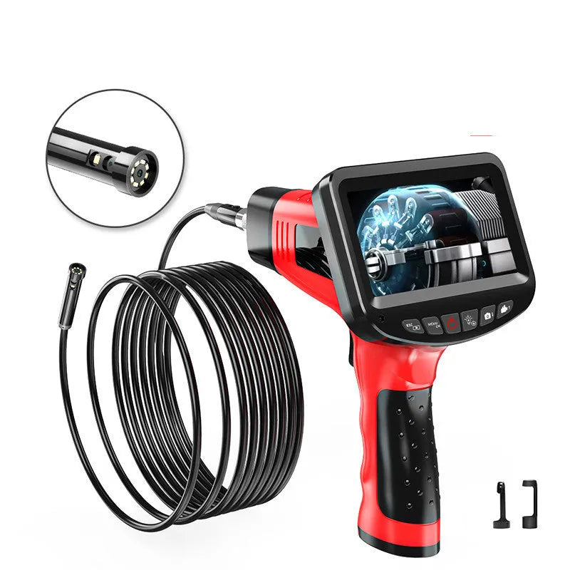 8.5mm diameter dual-lens endoscope camera with choice of flexible snake pipe or rigid hard wire cable.