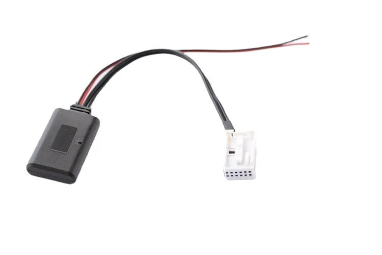 Bluetooth audio interface cable for Citroen and Peugeot RD4 car stereos with a connector and wiring.
