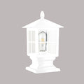 Black outdoor alloy pillar lamp on a brick wall, 180x345mm waterproof lighting fixture