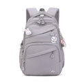 Oxford cloth schoolbag for primary school girls solid colour blue black light gray purple pink