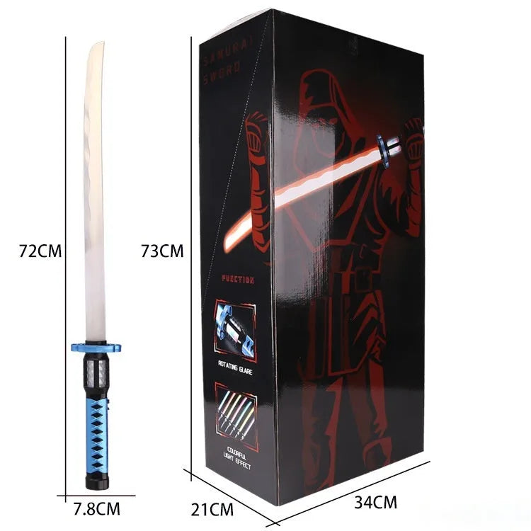 Electric toy sword with seven colour light and vibration, plastic body, dry battery powered