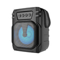 Small portable Bluetooth speaker in colour 3107 with USB charging cable.