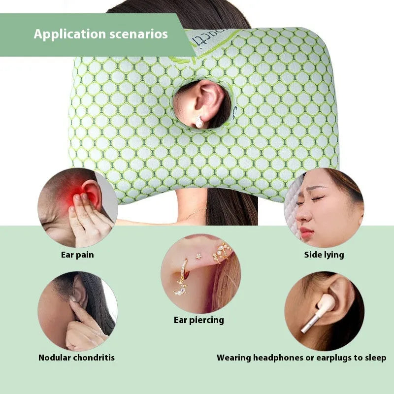 Beauty salon single hole ear pillow in New Chinese style with a detachable cover.