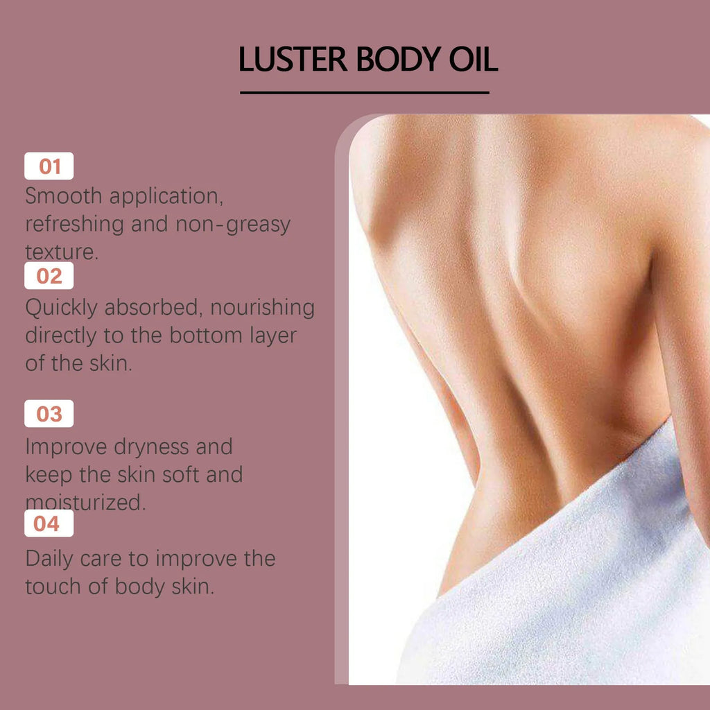 Gloss Care Body Massage Oil 100ml bottle with natural oils including jojoba, almond, camellia and grape seed