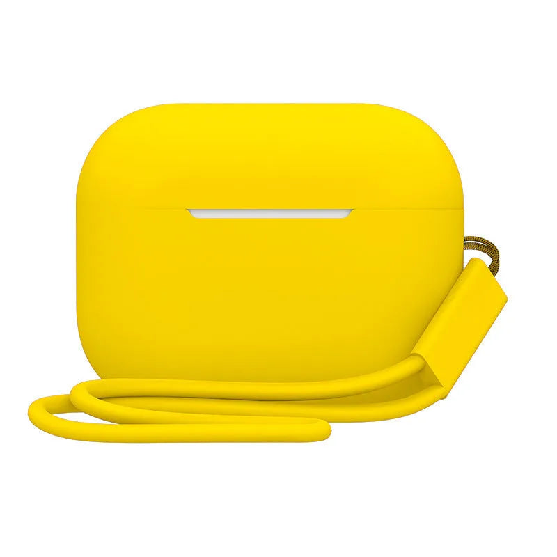 AirPods Pro 2 silicone protective case with attached lanyard in various solid colours.