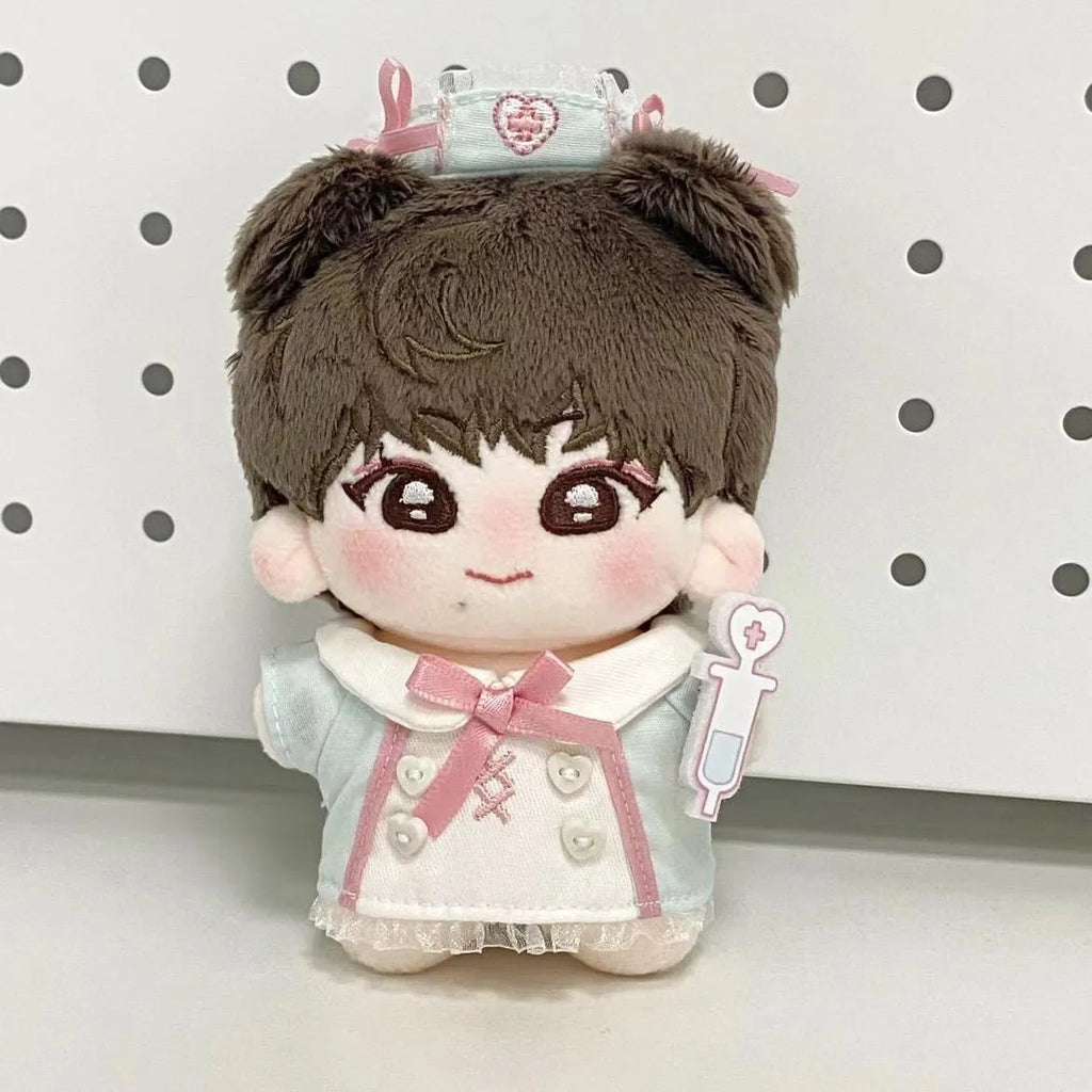 10cm non-attribute cotton doll clothes little nurse suit for small dolls on white background