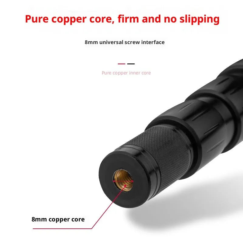 Carbon telescopic fishing rod with free orientation spool, 13m to 30m option