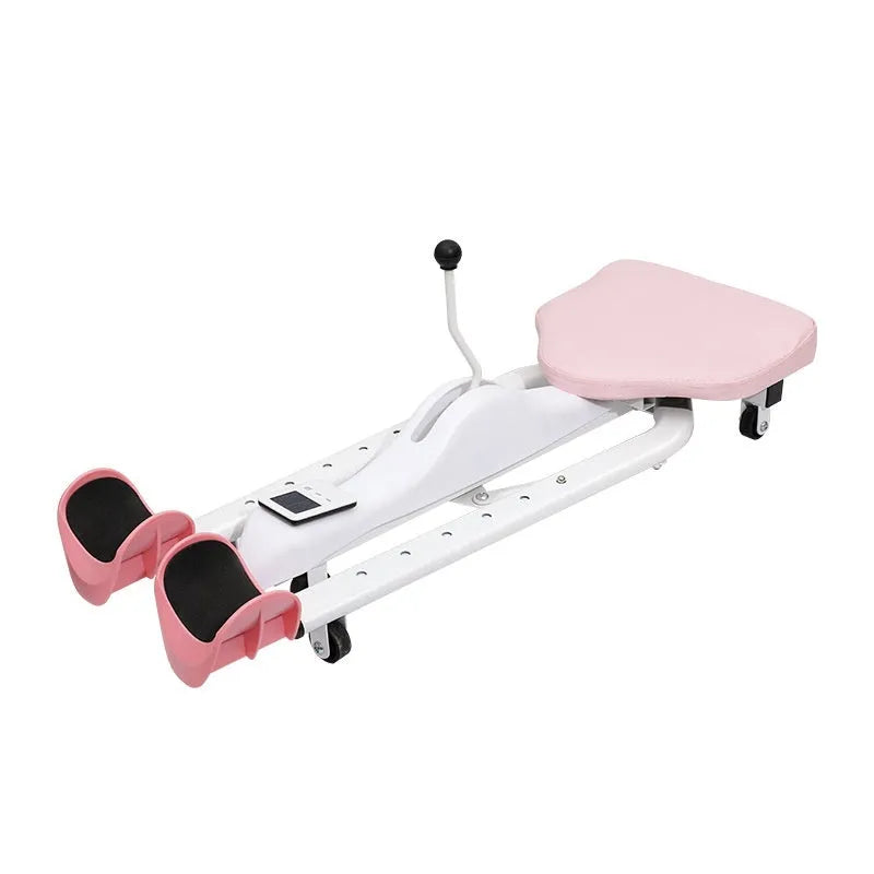 Steel pipe horse leg opener stretching equipment in pink colour with foam padding