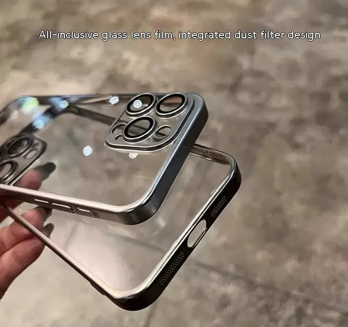 Electroplated frosted edge PC phone case for iPhone 11-15 series in original machine blue colour