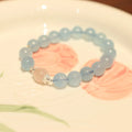 Chinese style DIY bracelet kit with aquamarine beads, pearl elements and Fengjiu design for jewellery making