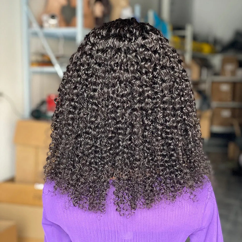 200 curly human hair headband wig 16 inch length natural skin colour heat dyeable