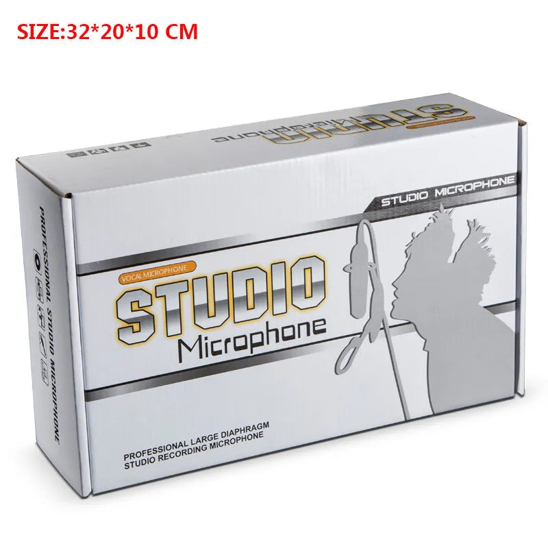 Retro-style condenser microphone with cardioid pickup pattern for karaoke and recording