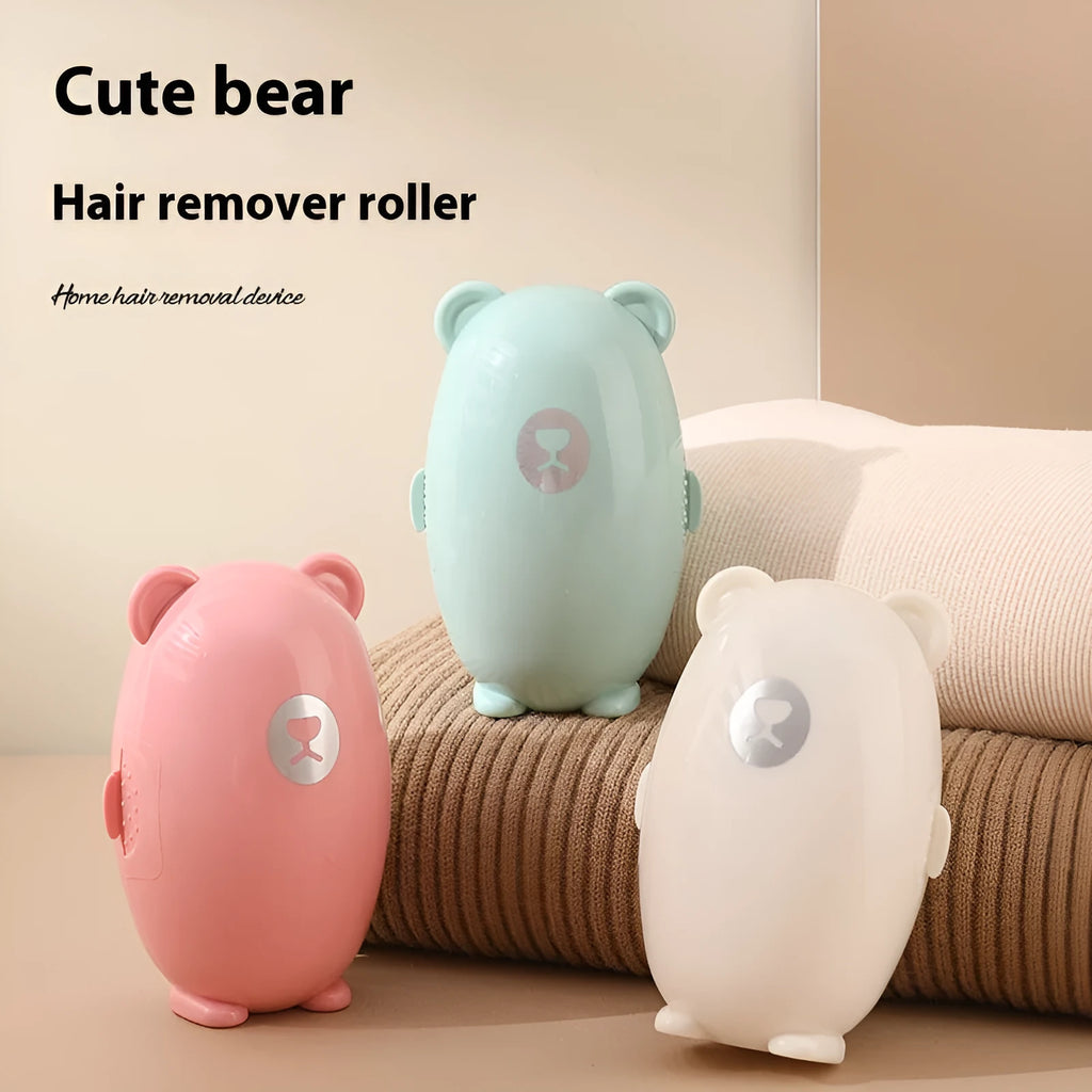 Washable lint remover roller in white pink green colours with ABS silicone handle