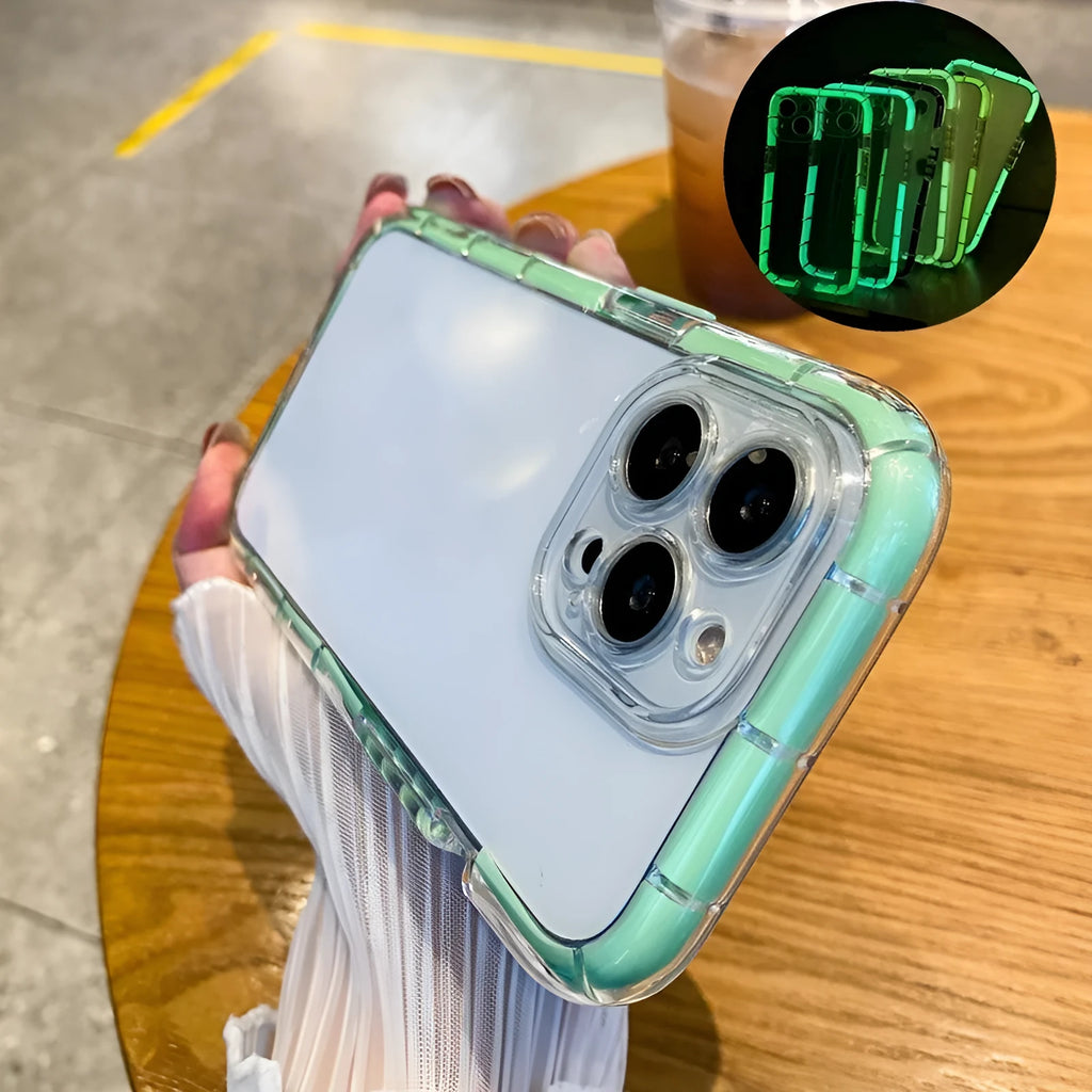 Transparent TPU phone case with coloured border for iPhone 16, 16 Pro, 16 Pro Max, and 16 Plus