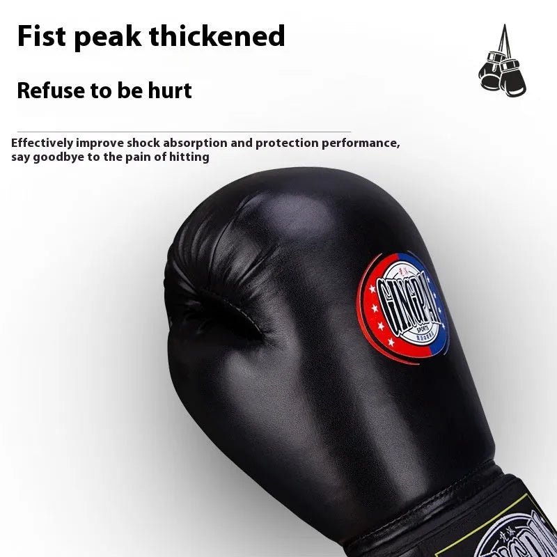 Professional PU leather boxing gloves in multiple colours and sizes for Sanda fighting training