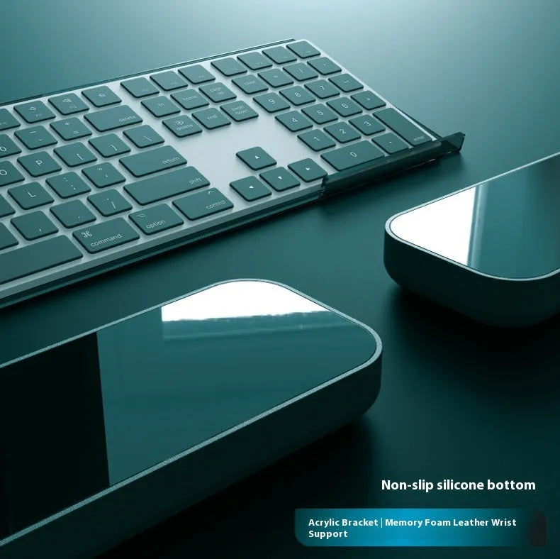Double-sided ergonomic mouse pad with memory foam wrist support in multiple colour options