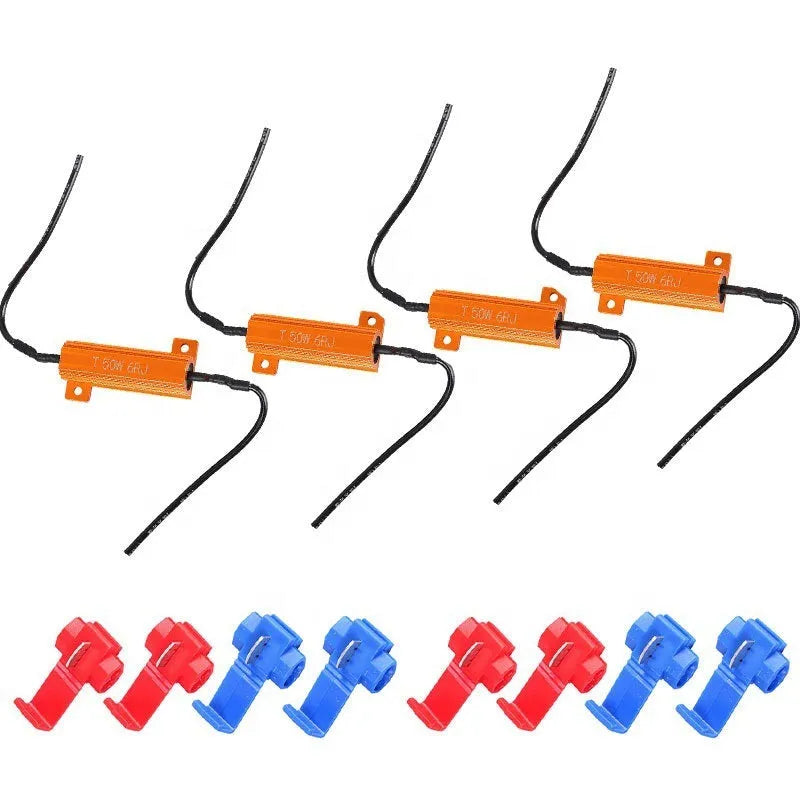 Gold resistance shell LED decoder with aluminium case for 12V vehicles, includes connection clips