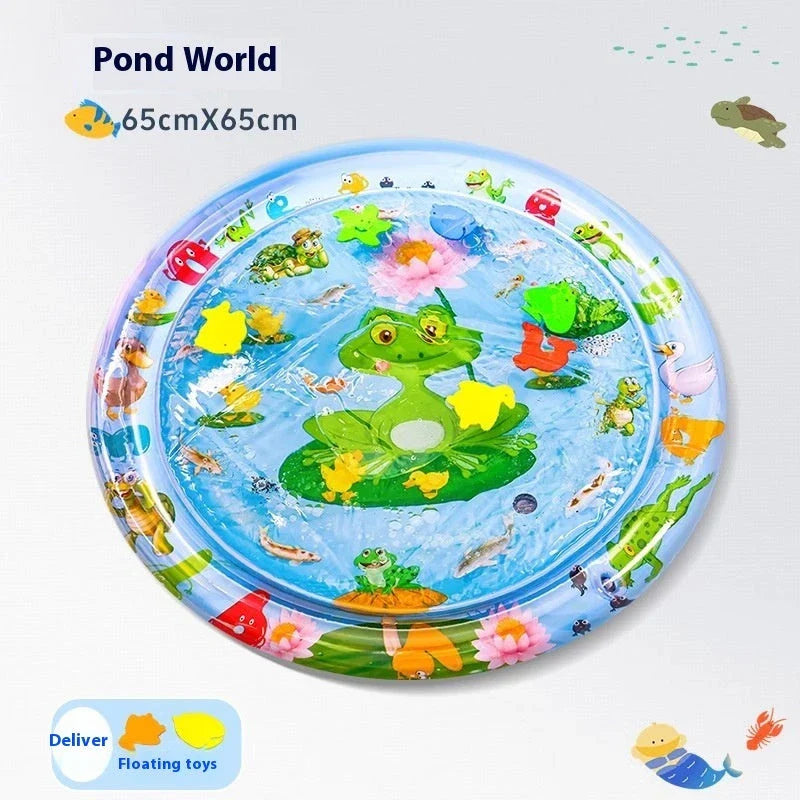 Cooling Pet Water Bed with fish-themed design, providing refreshing comfort for cats and dogs