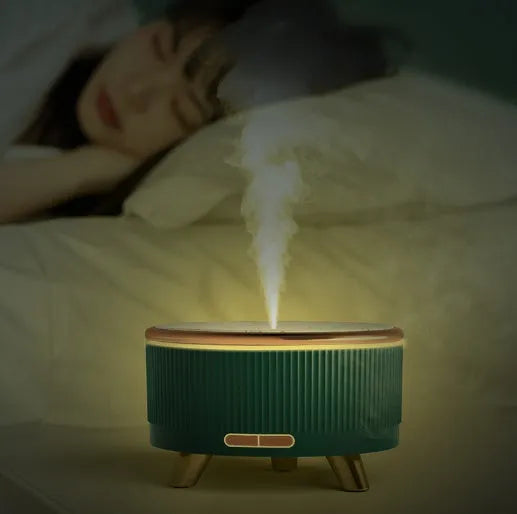 USB charging cycle bedroom humidifier in cylinder plastic shape with 500ml tank and quiet operation