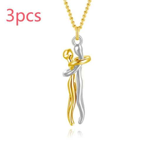 A stylish and charming couple's necklace made of brass, available in various colors and set sizes