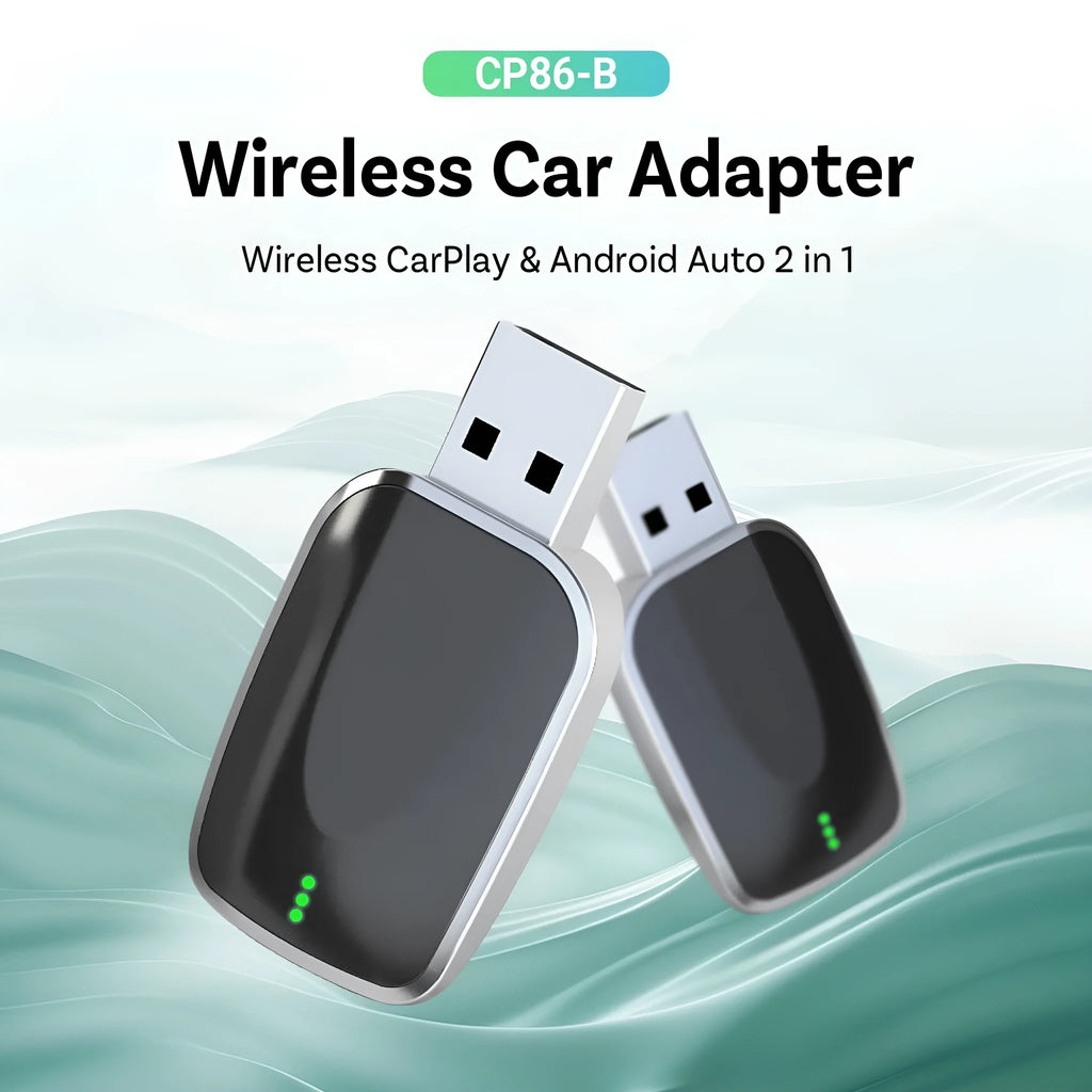 Android Auto dual channel USB drive, 64GB USB Type C Carplay box, ABS+PC silver edge, 50x20x7mm