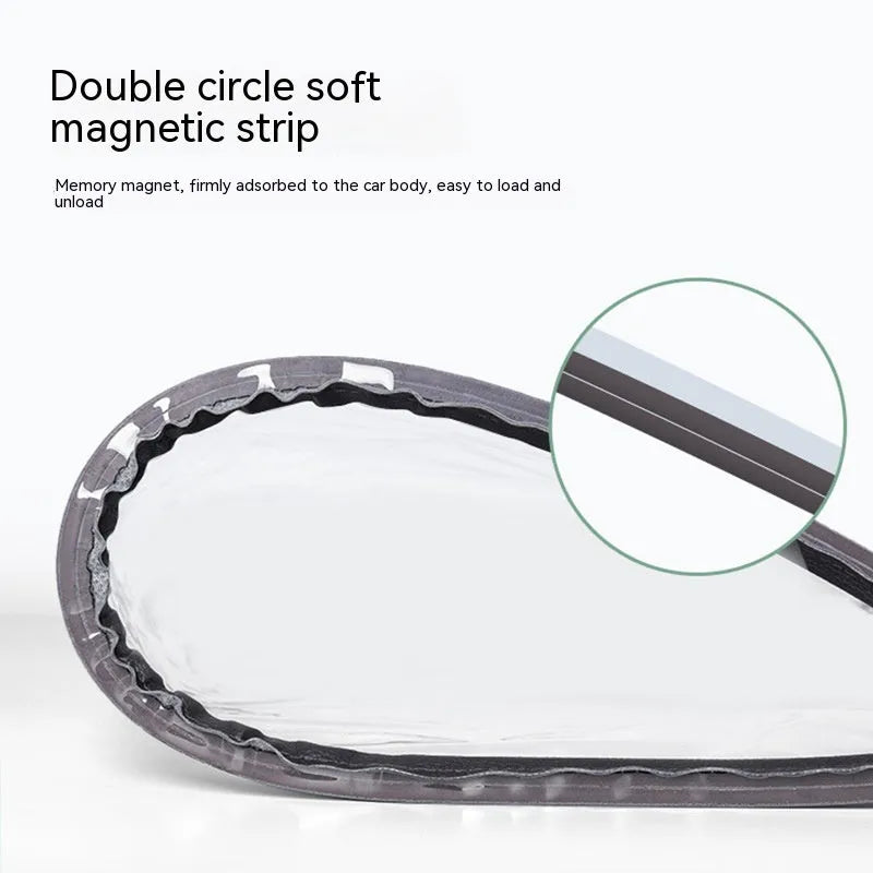 Black electric vehicle charging rain cover with magnetic strips unfolded to show 60cm x 50cm size