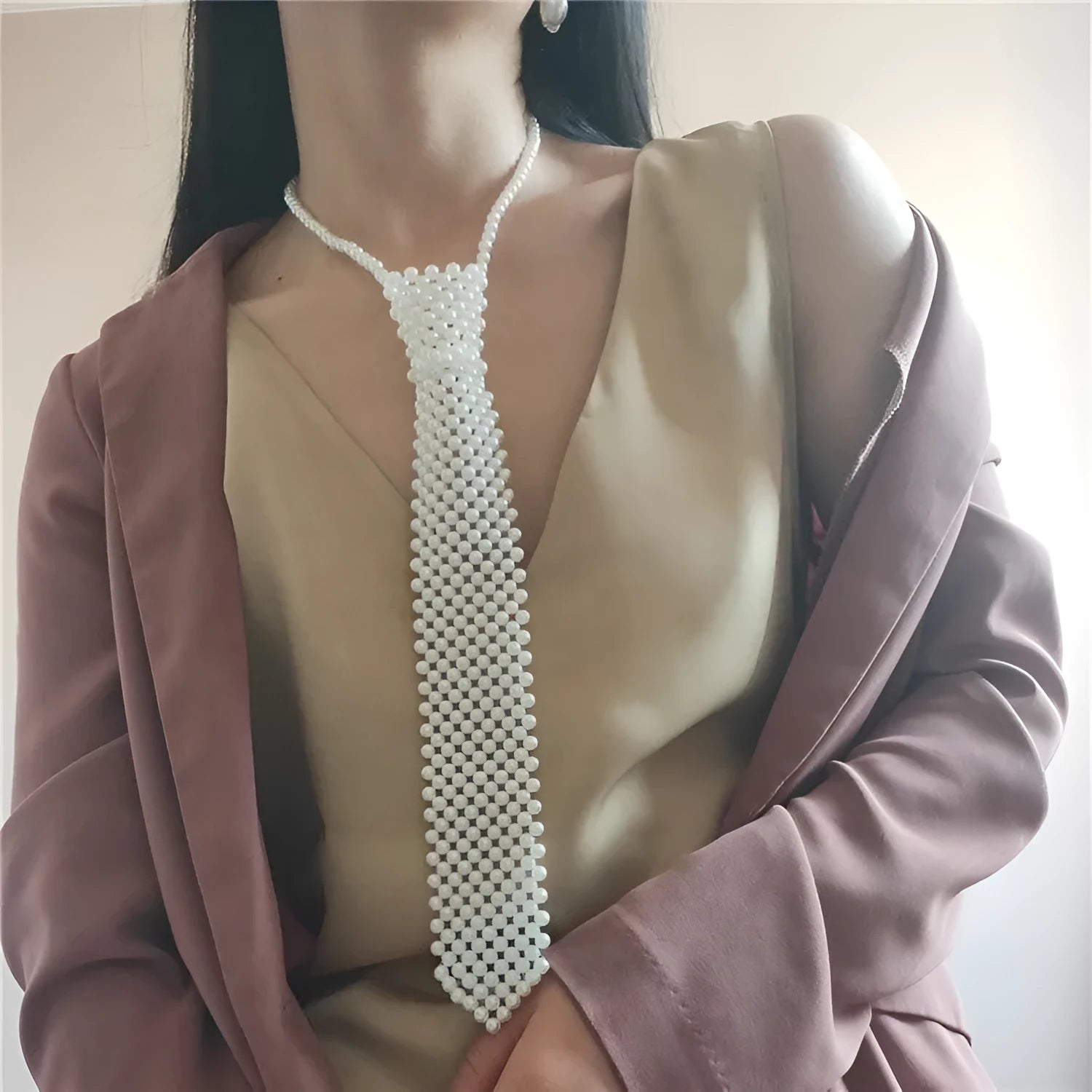 Pearl tie body chains with hollow out retro design and adjustable waist fitting