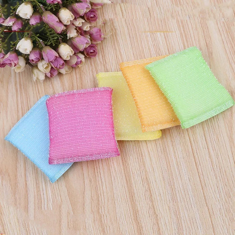 Pinstripe fabric dishwashing sponge mop in macaron mixed colours for wet and dry cleaning