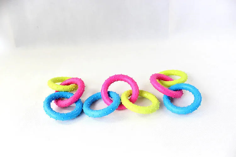 TPR rubber three-chain dog chew toy for aggressive chewers and dental health