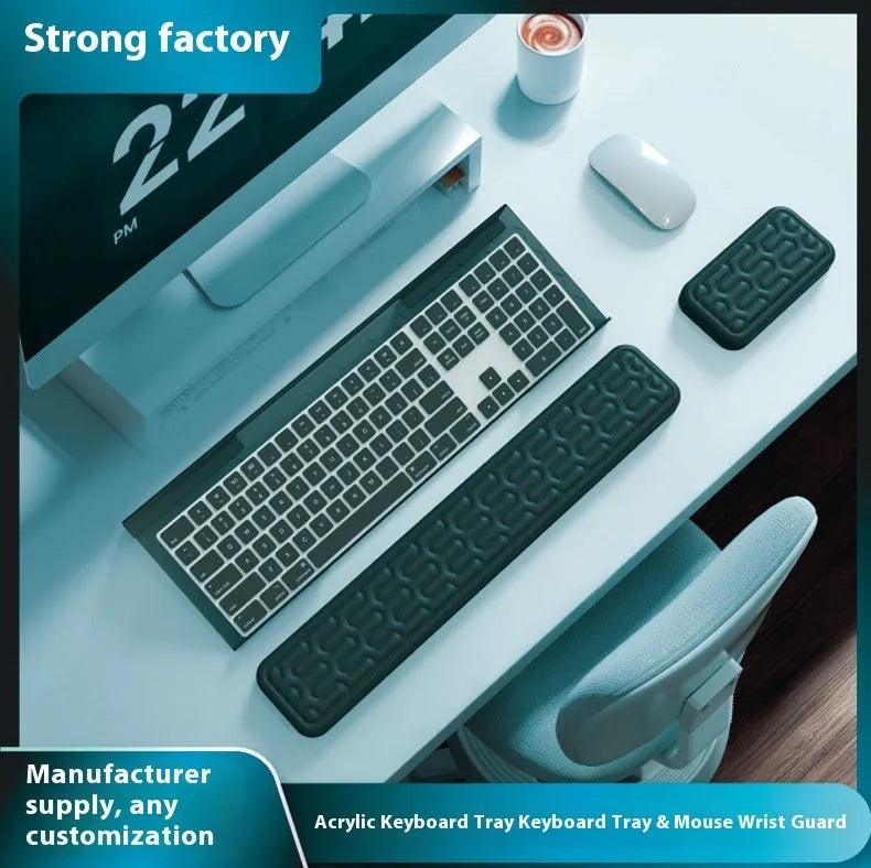 Double-sided ergonomic mouse pad with memory foam wrist support in multiple colour options