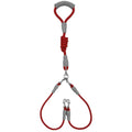 Double dog leash for two pets with foam handle and metal buckles in blue colour