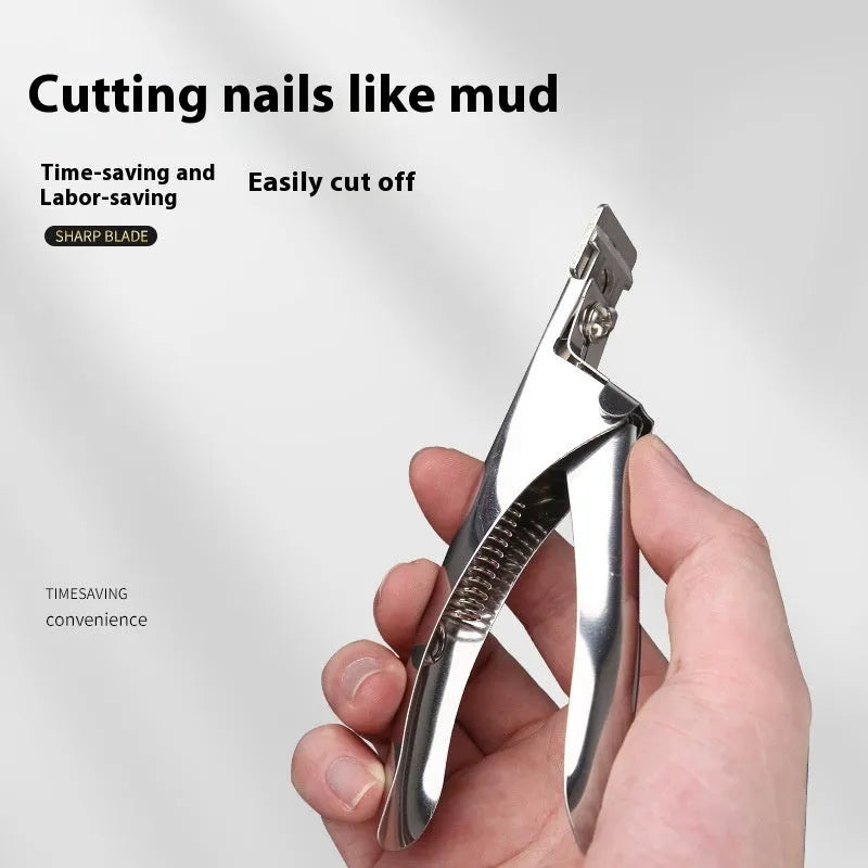 Titanium French cut nail art scissors with U-shaped stainless steel blades and electrophoresis finish