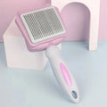 Self-cleaning dog and cat grooming brush for large dogs, knot opening massage comb in blue, pink or purple
