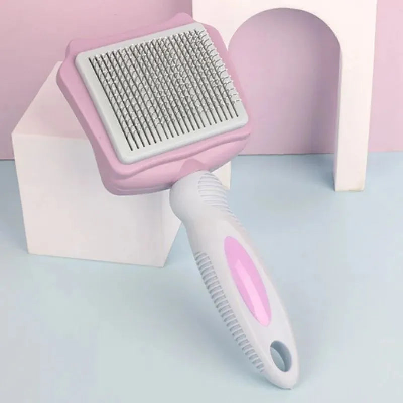 Self-cleaning dog and cat grooming brush for large dogs, knot opening massage comb in blue, pink or purple