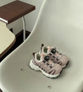 PU leather mesh casual shoes in black, beige or pink colours
