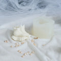 White irregular silicone mould for simulated conch shaped resin or candle crafts, size 10.5 x 10.5 x 6.6 cm