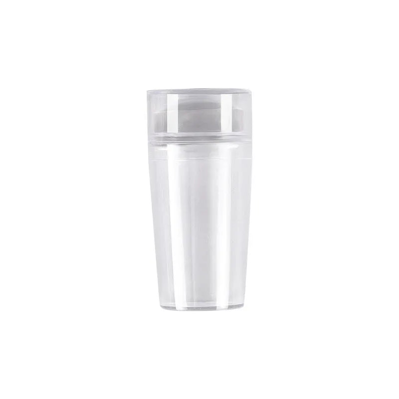 2.8cm transparent silicone nail stamp and scraper set with covered French nail seal on white background