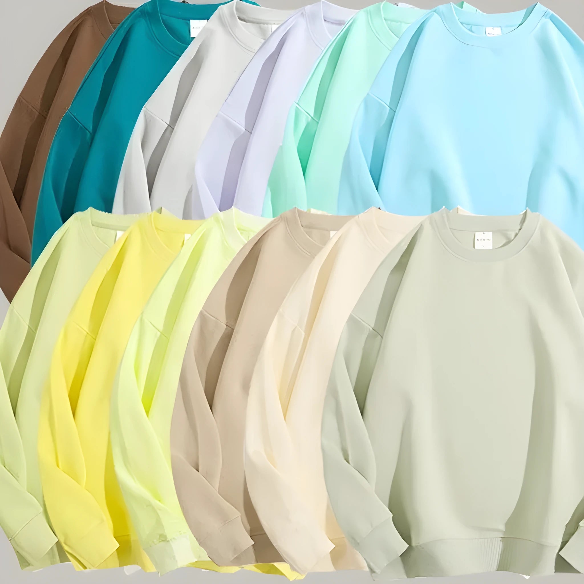 Cotton off shoulder sweater in loose fit with round neck and long sleeves