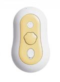 Beige coloured cordless pet grooming comb with massage teeth and spray function for cat hair removal.