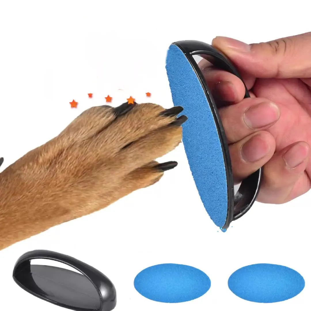 Upgraded square dog nail scratch board with ergonomic handle in choice of colours