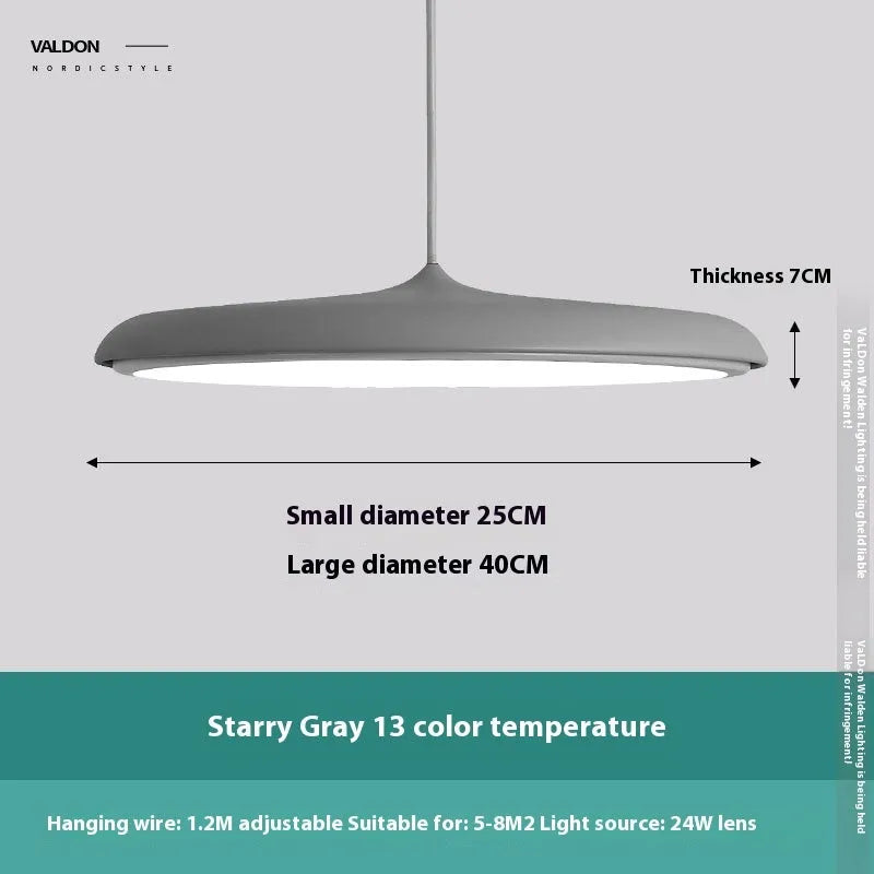 Nordic modern iron LED chandelier with fish shape, two size options, and three-colour temperature lighting