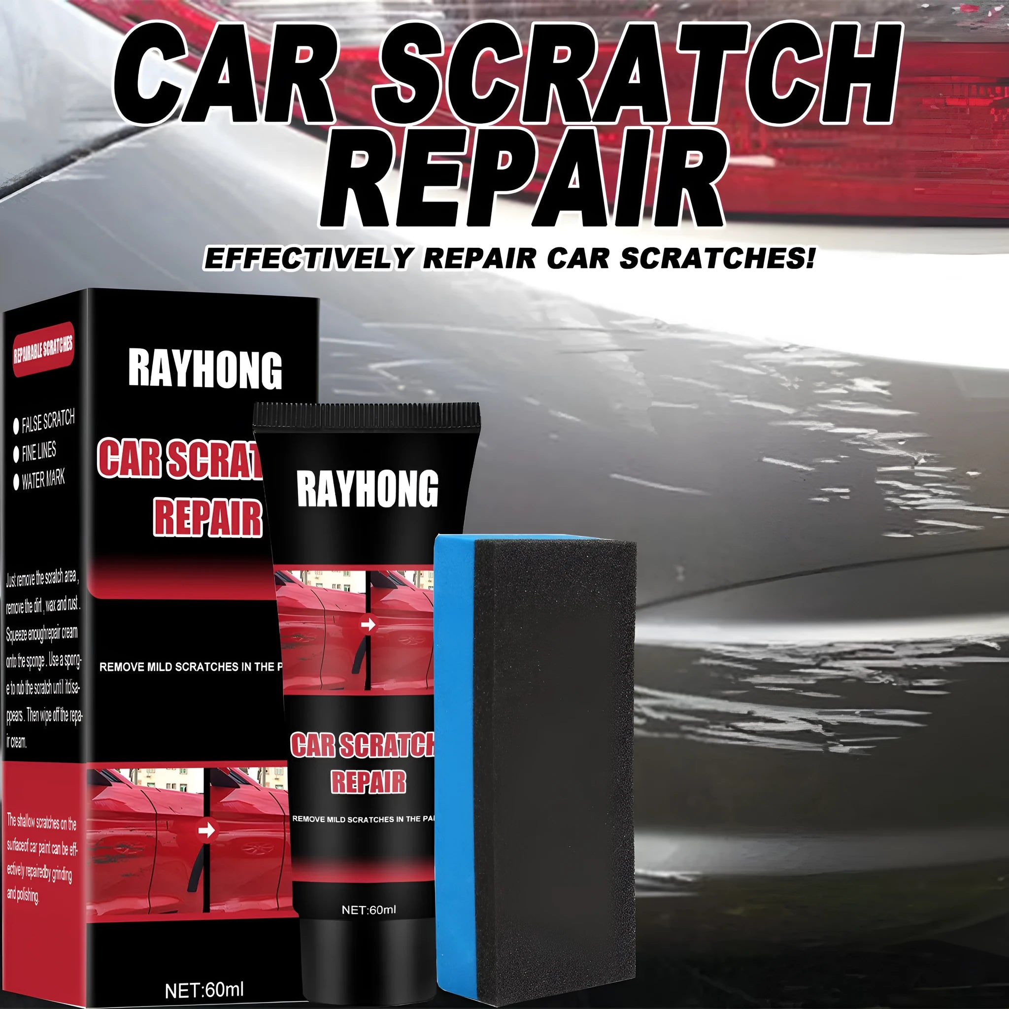 60ml car scratch repair wax kit with applicator for paint surface maintenance
