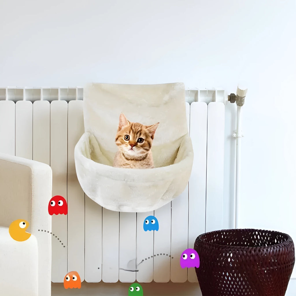 Iron frame cat hammock with soft fleece cloth in multiple colour options