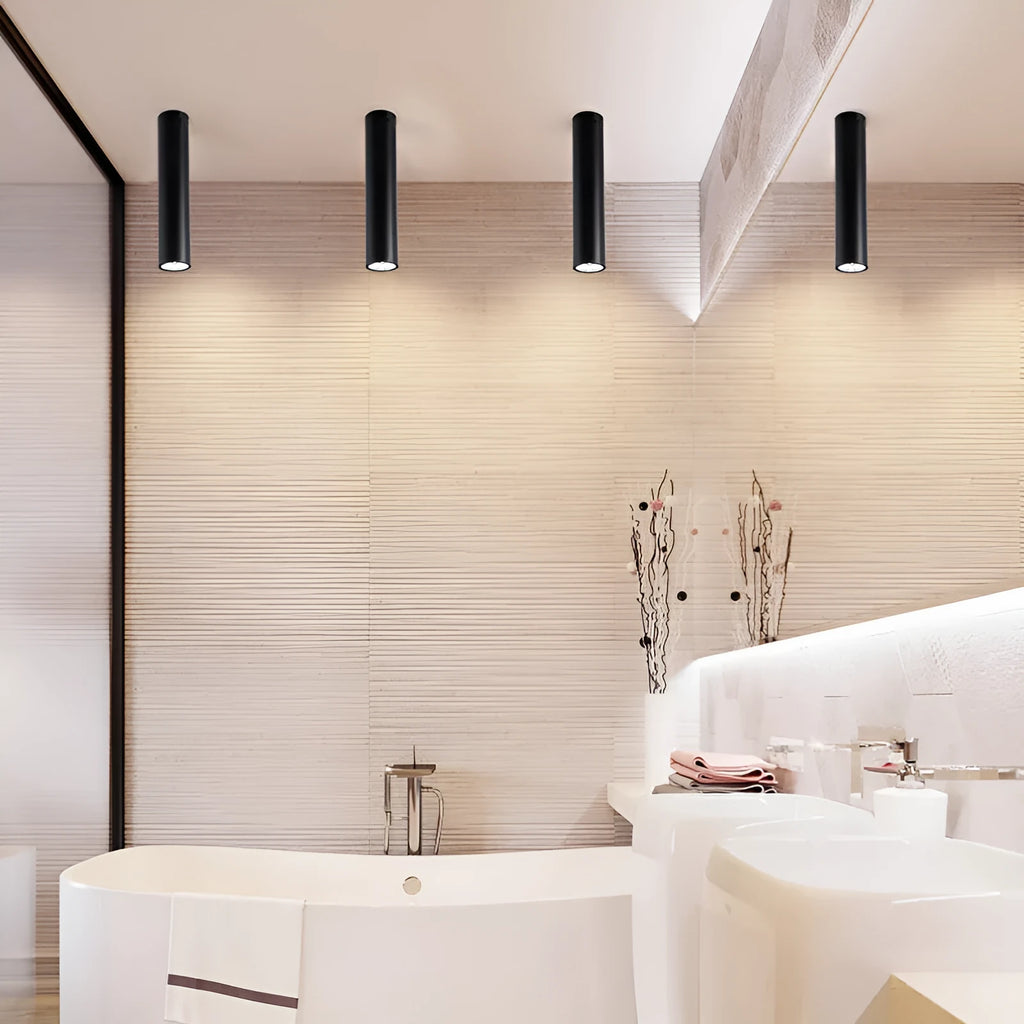 Black round surface mounted LED ceiling downlight spotlight with modern design