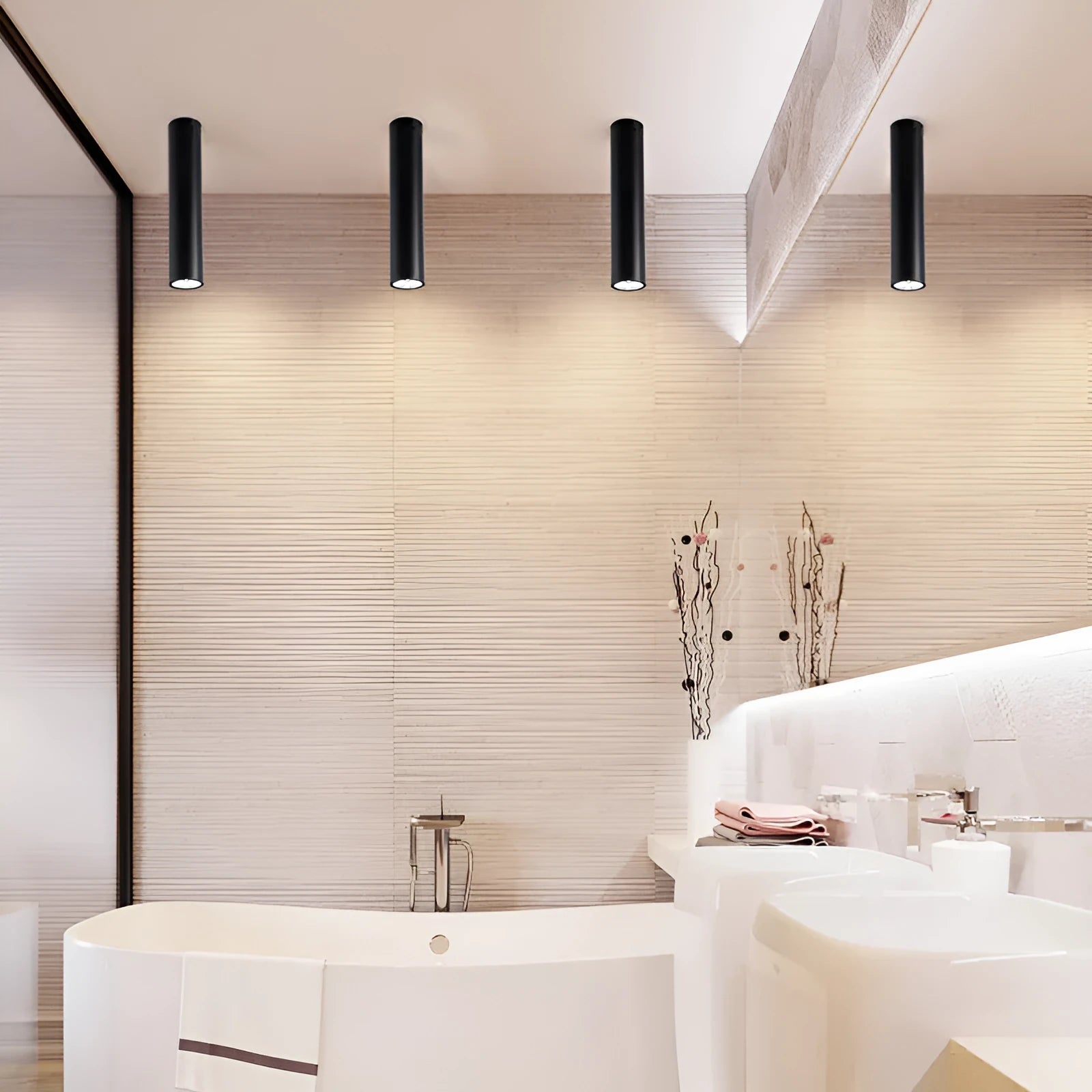 Black round surface mounted LED ceiling downlight spotlight with modern design