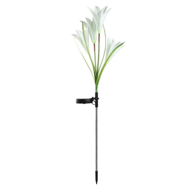LED solar lawn lamp with flower shape design for courtyard garden lighting